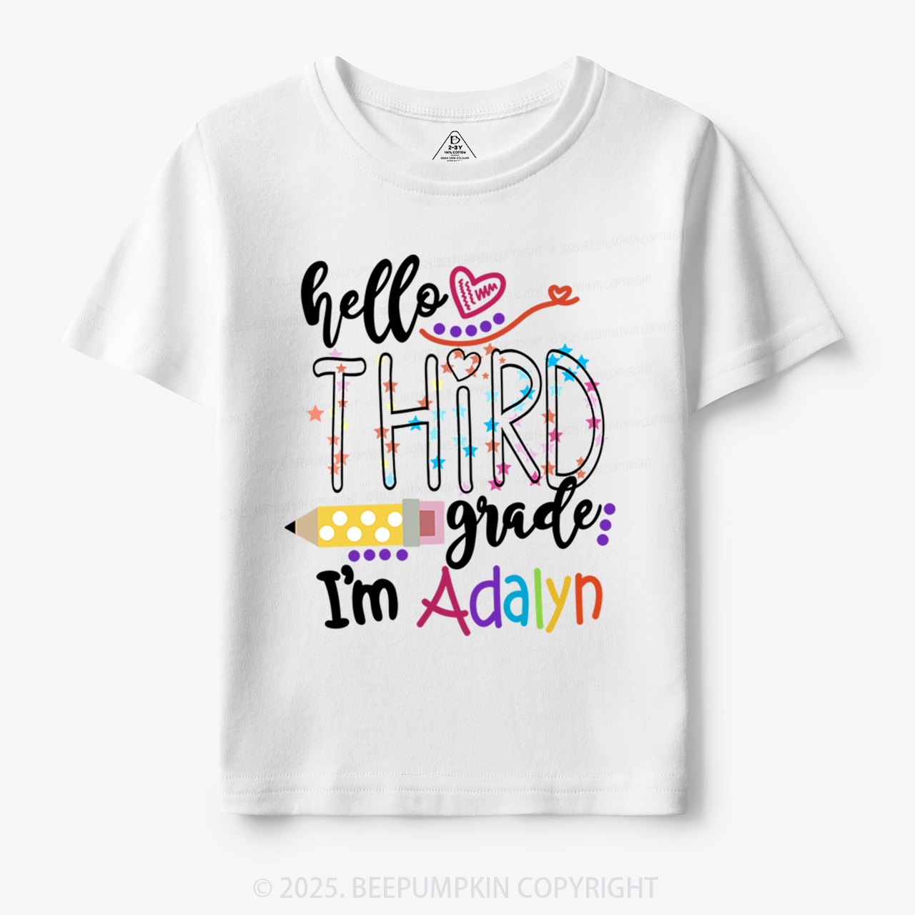 Personalized Hello School Toddler&Kid's Tees Beepumpkin