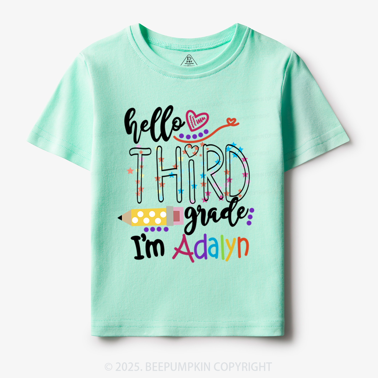 Personalized Hello School Toddler&Kid's Tees Beepumpkin