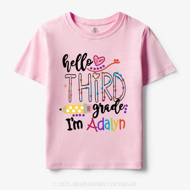 Personalized Hello School Toddler&Kid's Tees Beepumpkin