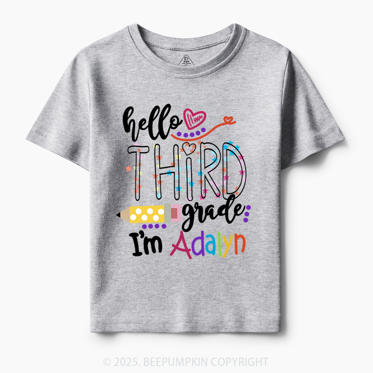 Personalized Hello School Toddler&Kid's Tees Beepumpkin