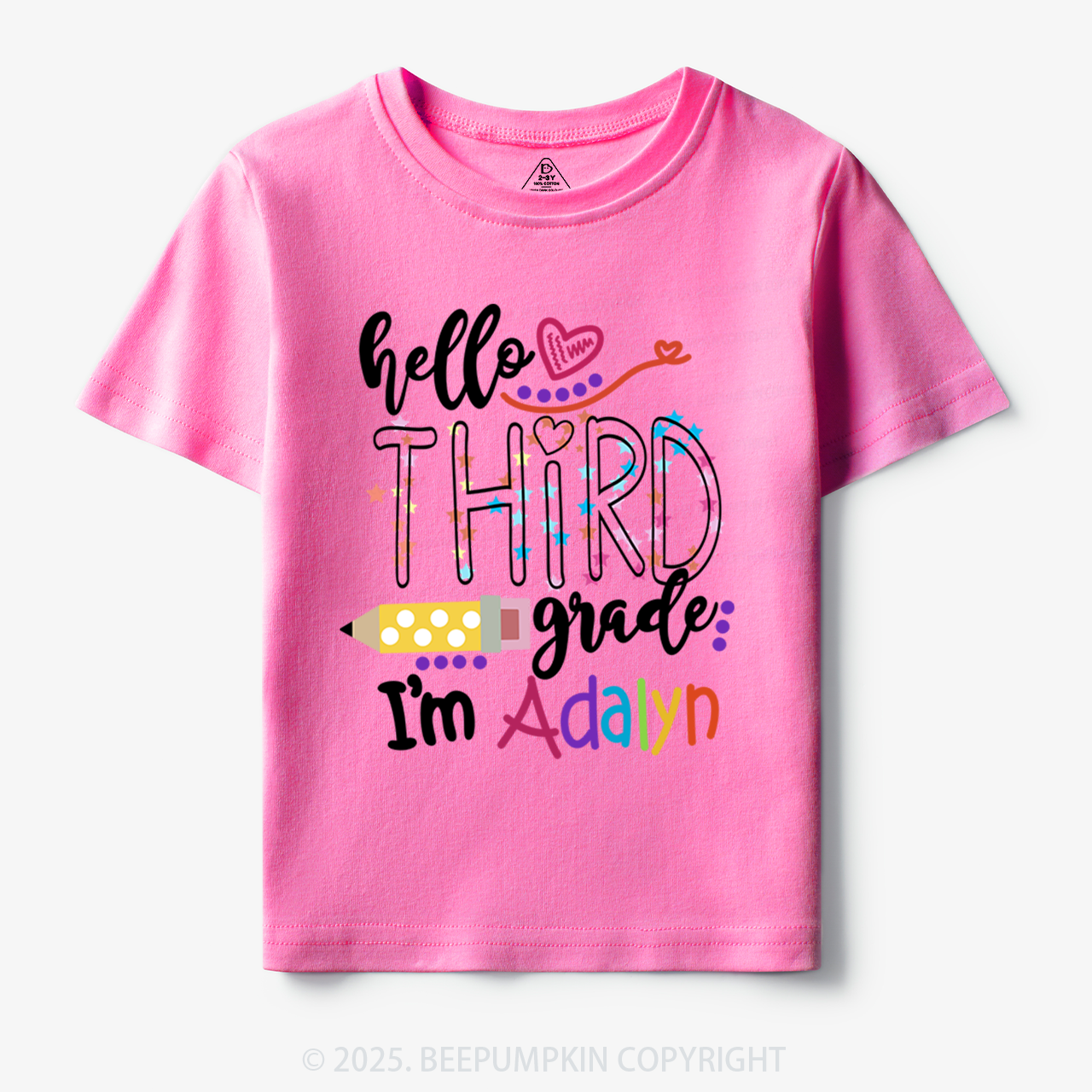 Personalized Hello School Toddler&Kid's Tees Beepumpkin