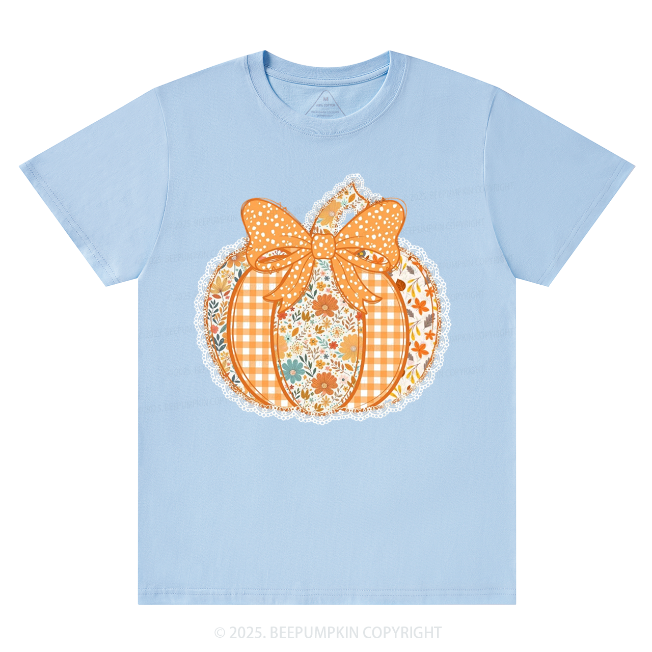 Preppy Floral Fall Pumpkin T-Shirts Beepumpkin