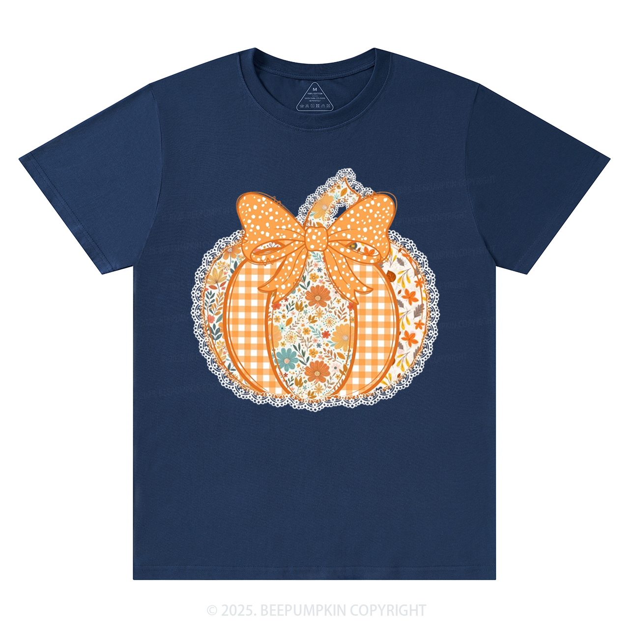 Preppy Floral Fall Pumpkin T-Shirts Beepumpkin
