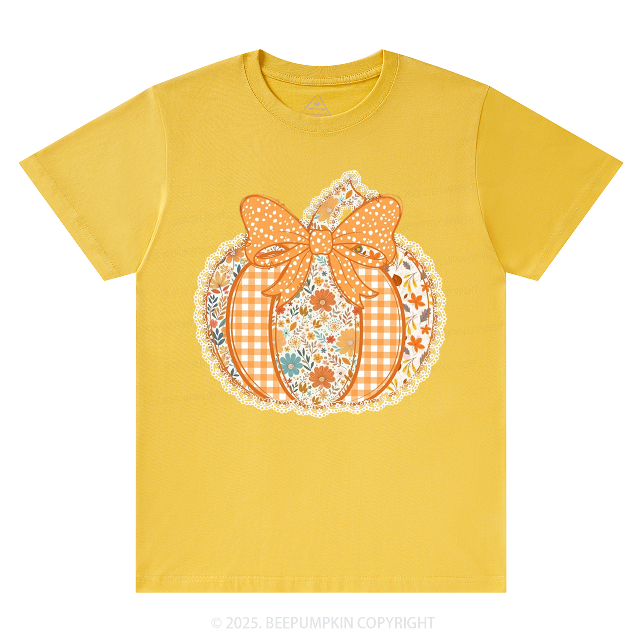 Preppy Floral Fall Pumpkin T-Shirts Beepumpkin