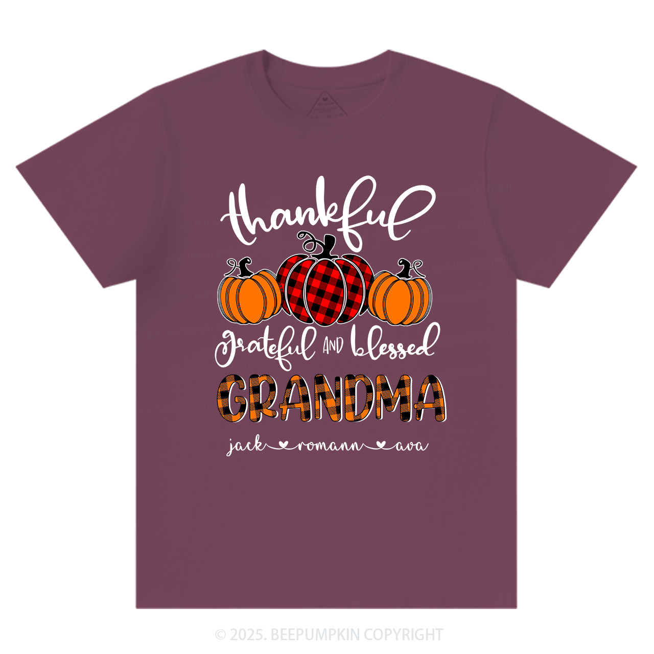 Personalized Thanksgiving Family Matching Grandparents Pumpkin Shirt