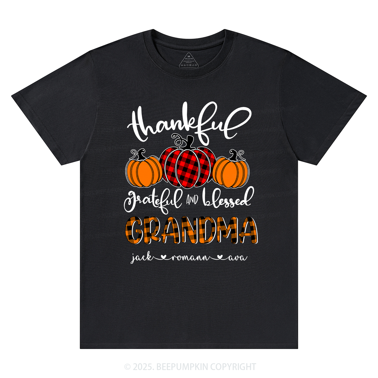Personalized Thanksgiving Family Matching Grandparents Pumpkin Shirt