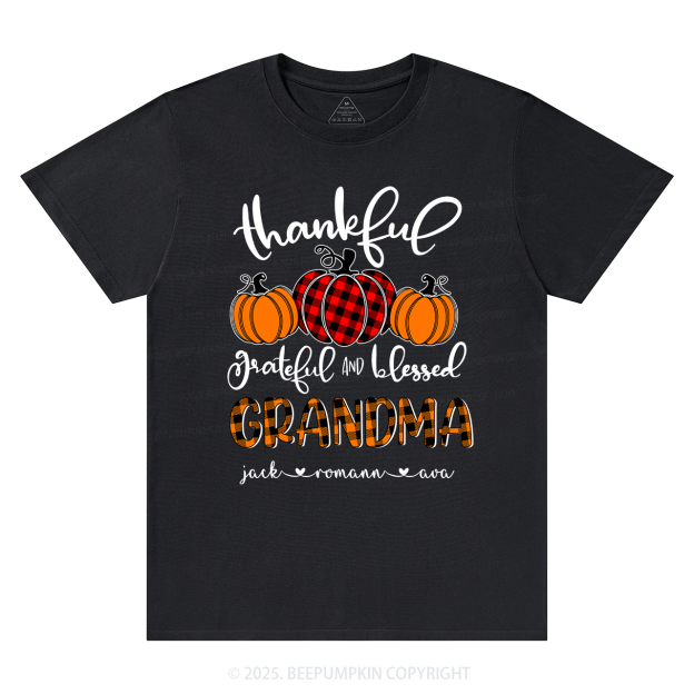 Personalized Thanksgiving Family Matching Grandparents Pumpkin Shirt