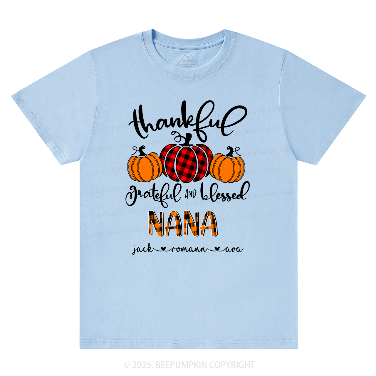 Personalized Thanksgiving Family Matching Grandparents Pumpkin Shirt