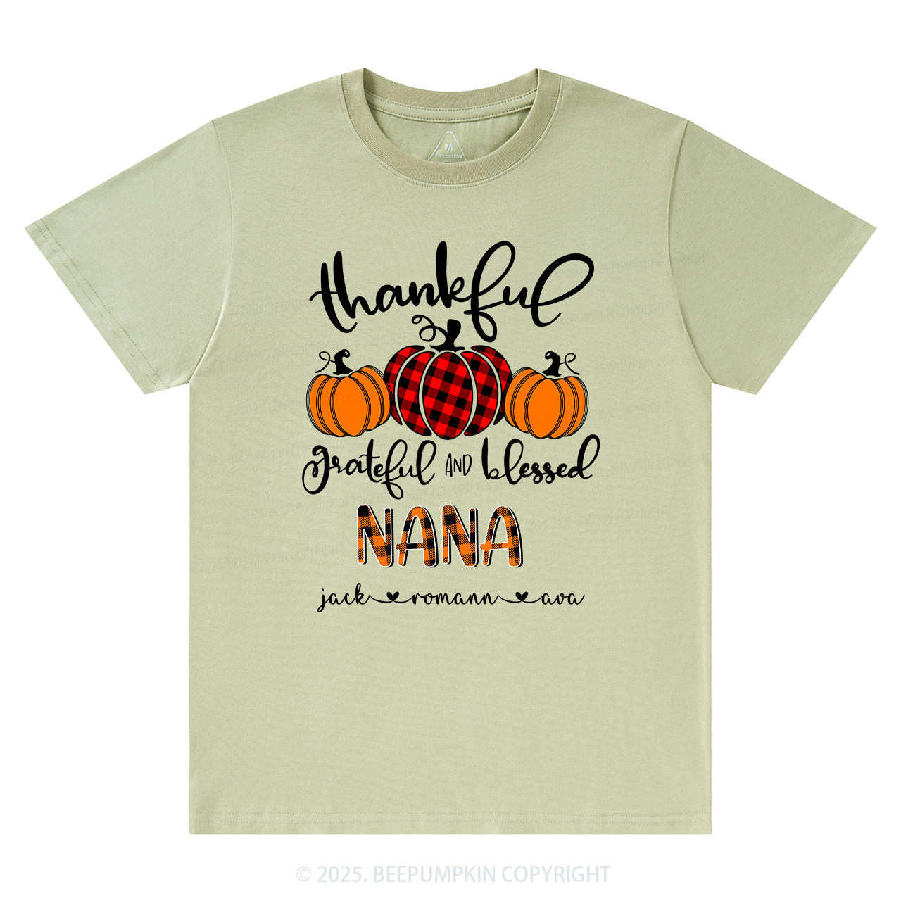 Personalized Thanksgiving Family Matching Grandparents Pumpkin Shirt