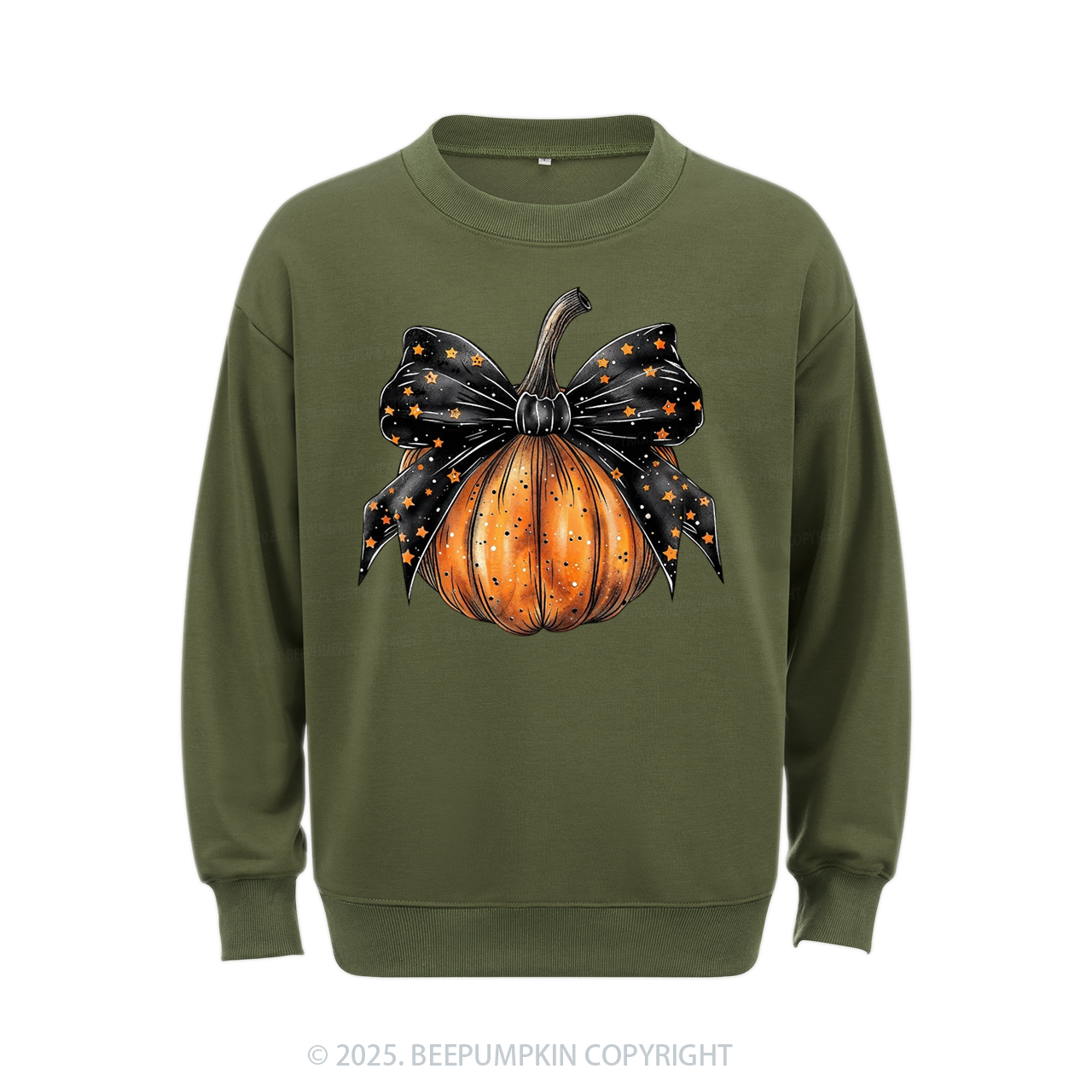 Stars Bow Halloween Sweatshirt Beepumpkin