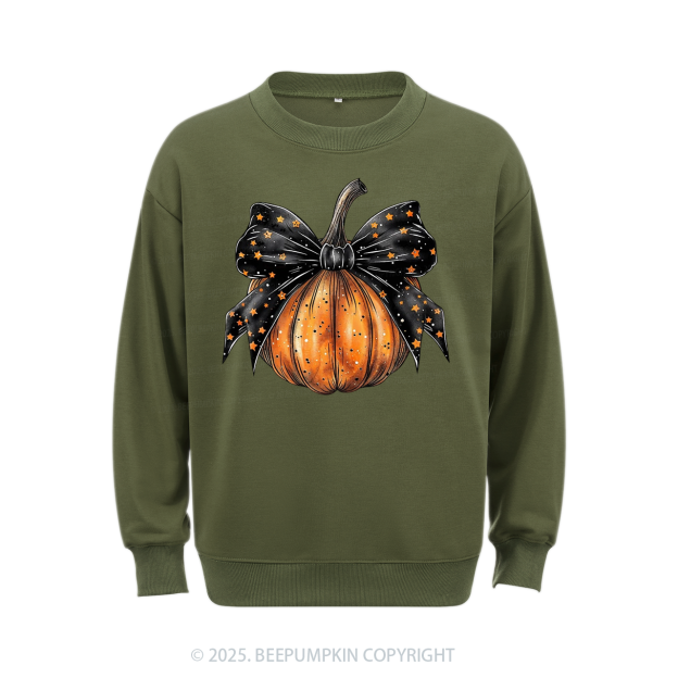 Stars Bow Halloween Sweatshirt Beepumpkin