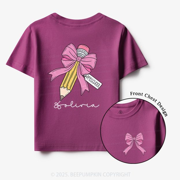 Personalized Girls Back To School Toddler&Kid's Tees Beepumpkin