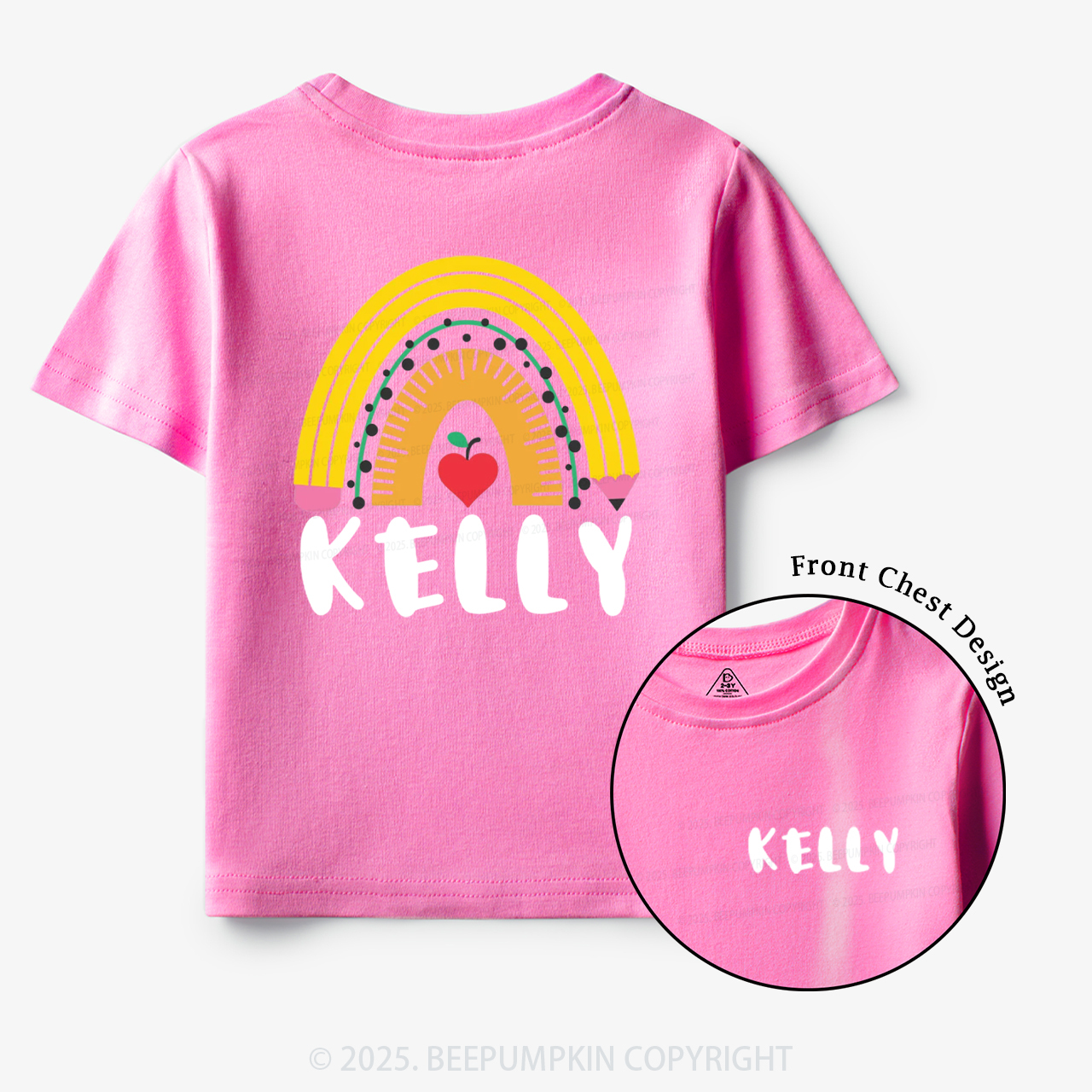 Personalized Pencil Rainbow Toddler&Kid's Tees Beepumpkin