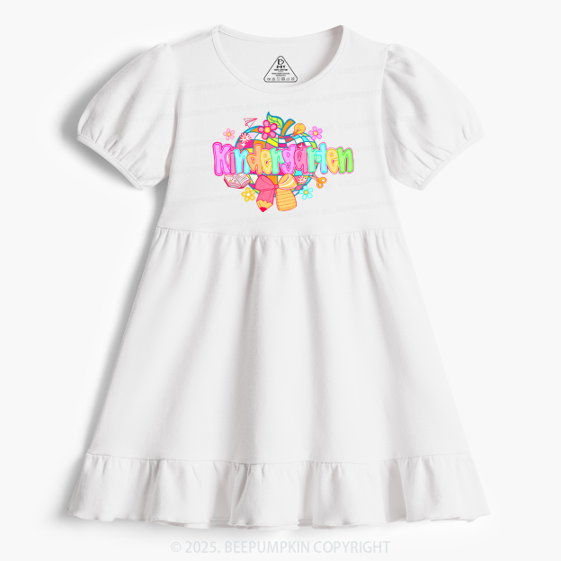 Personalized Sparkling Apple Back To School Gift Pack Toddler&Kid's Ruffle Dress Beepumpkin 