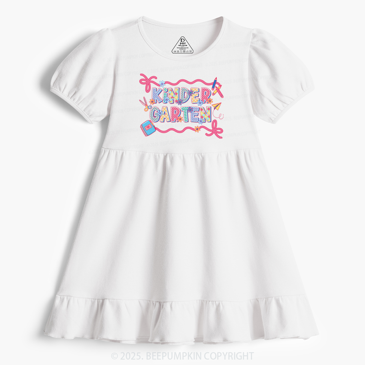 Personalized Coquette Pencil Toddler&Kid's Ruffle Dress Beepumpkin 