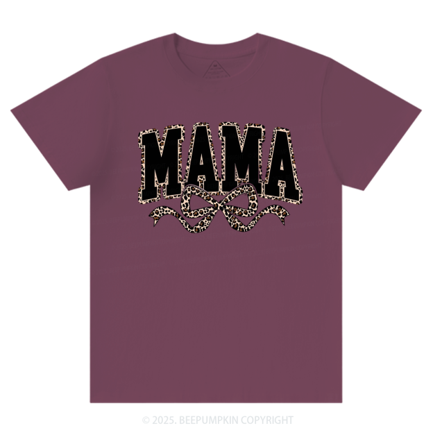 Mama Leopard Coquette Bow T-Shirts Beepumpkin