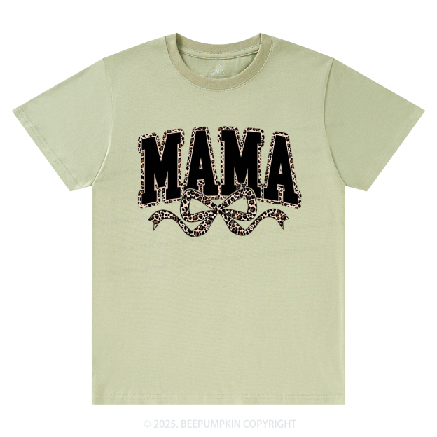 Mama Leopard Coquette Bow T-Shirts Beepumpkin