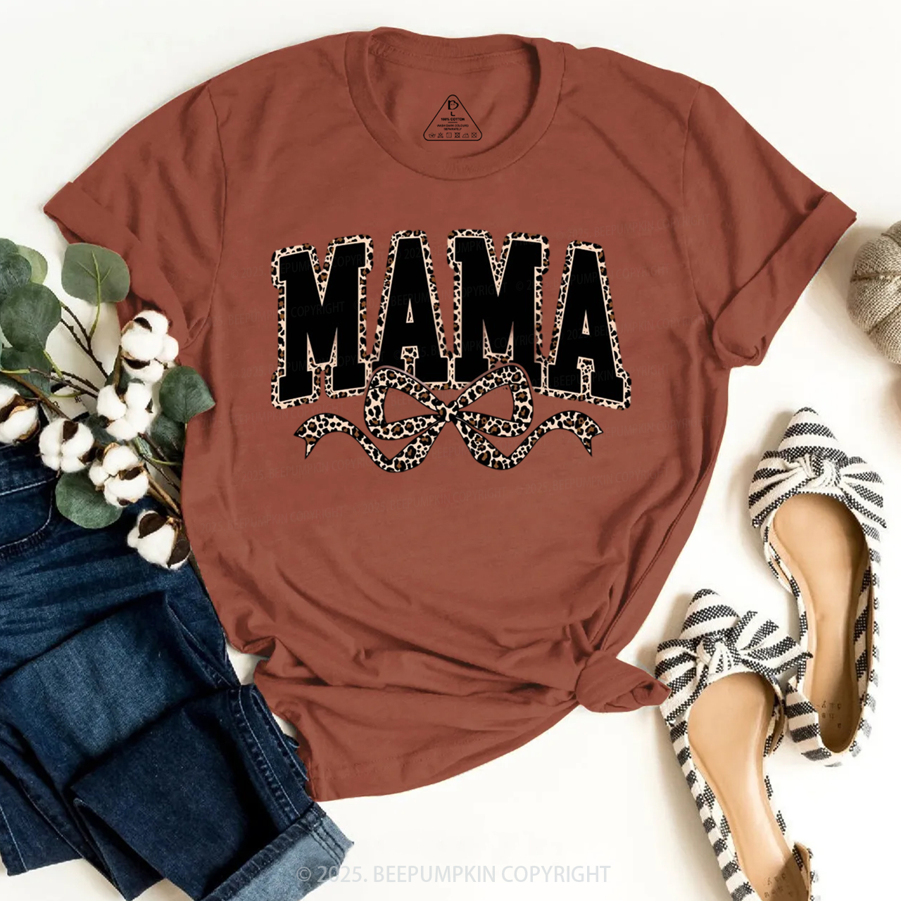 Mama Leopard Coquette Bow T-Shirts Beepumpkin