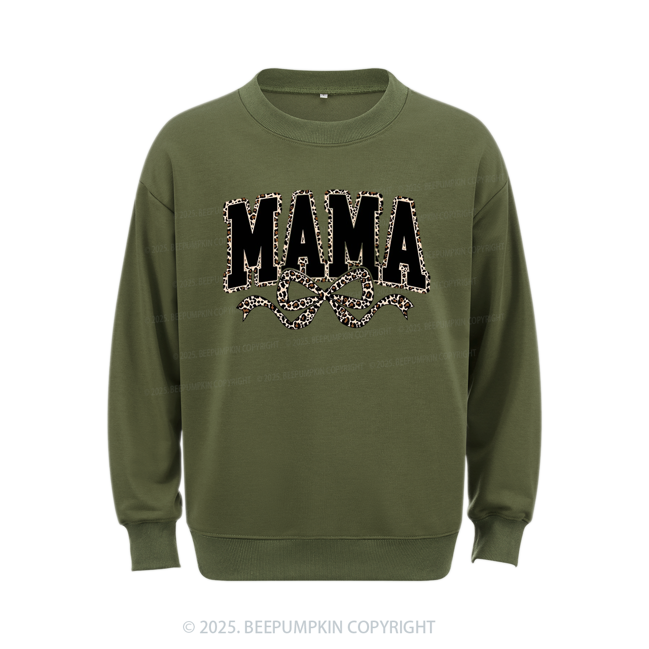 Mama Leopard Coquette Bow Sweatshirt Beepumpkin