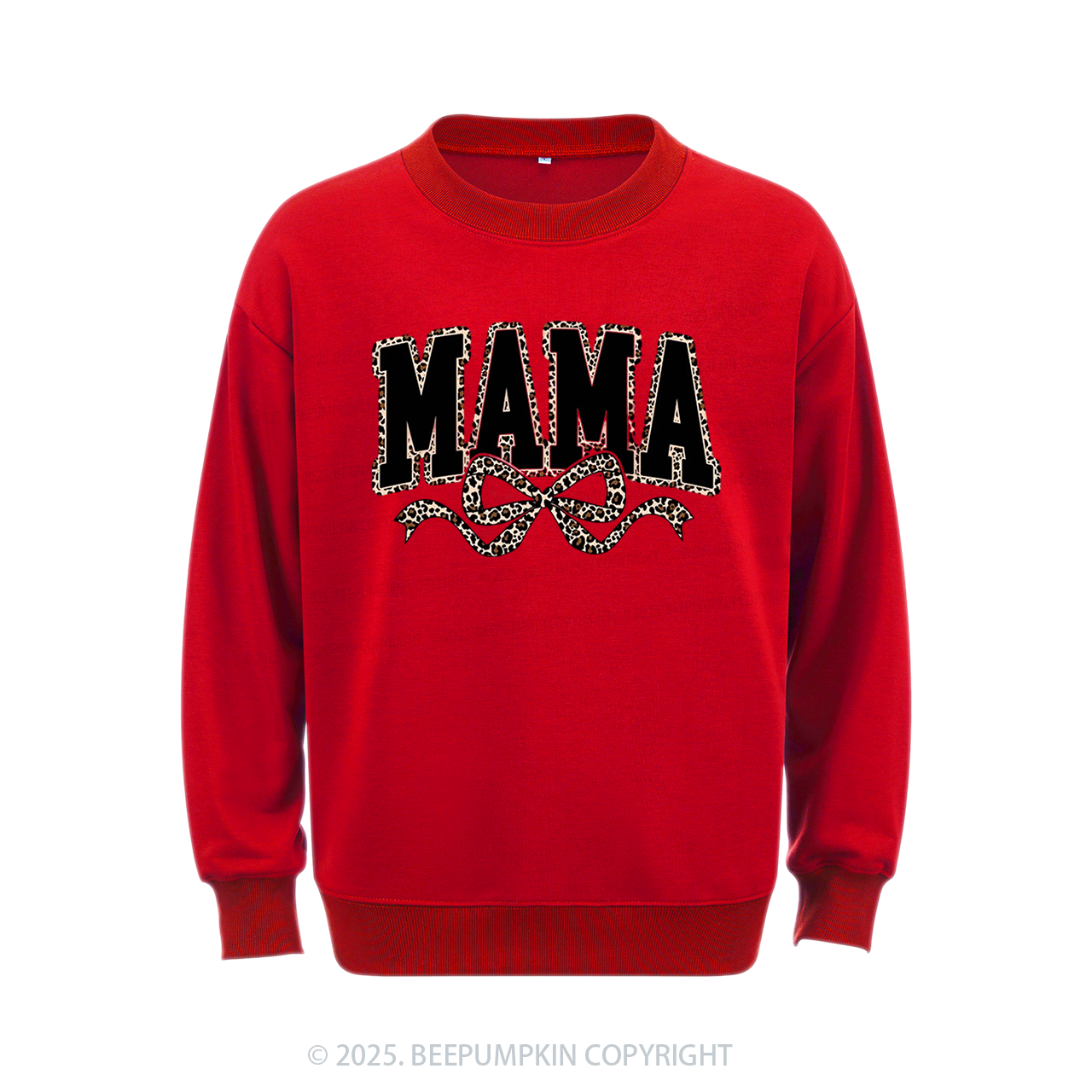 Mama Leopard Coquette Bow Sweatshirt Beepumpkin