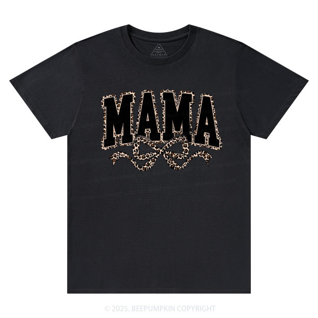 Mama Leopard Coquette Bow T-Shirts Beepumpkin