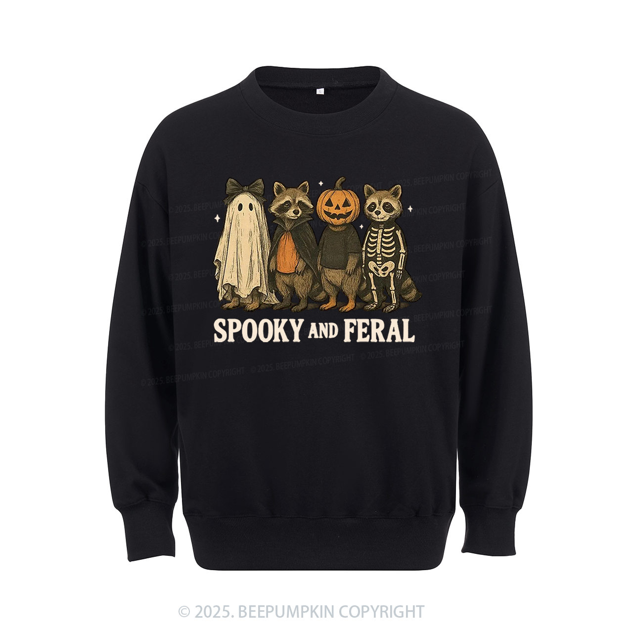 Spooky and Feral Raccoon Sweatshirt Beepumpkin