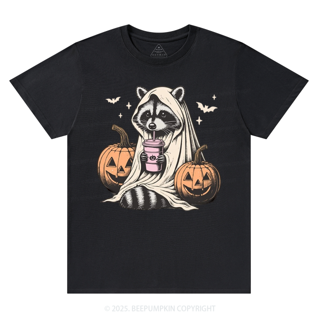 Cute Raccoon Ghost T-Shirts Beepumpkin