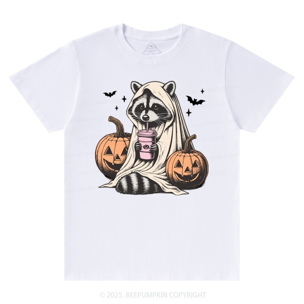 Cute Raccoon Ghost T-Shirts Beepumpkin