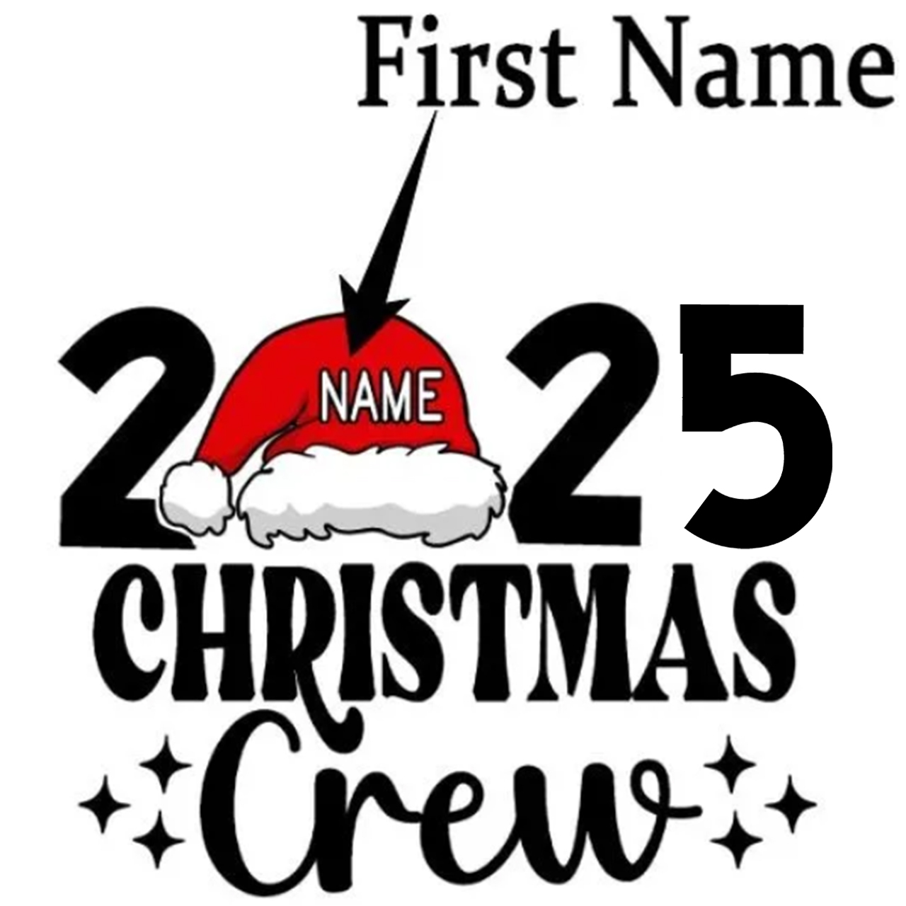 Personalized Christmas Crew 2024 Name On Santa Hat Pajamas