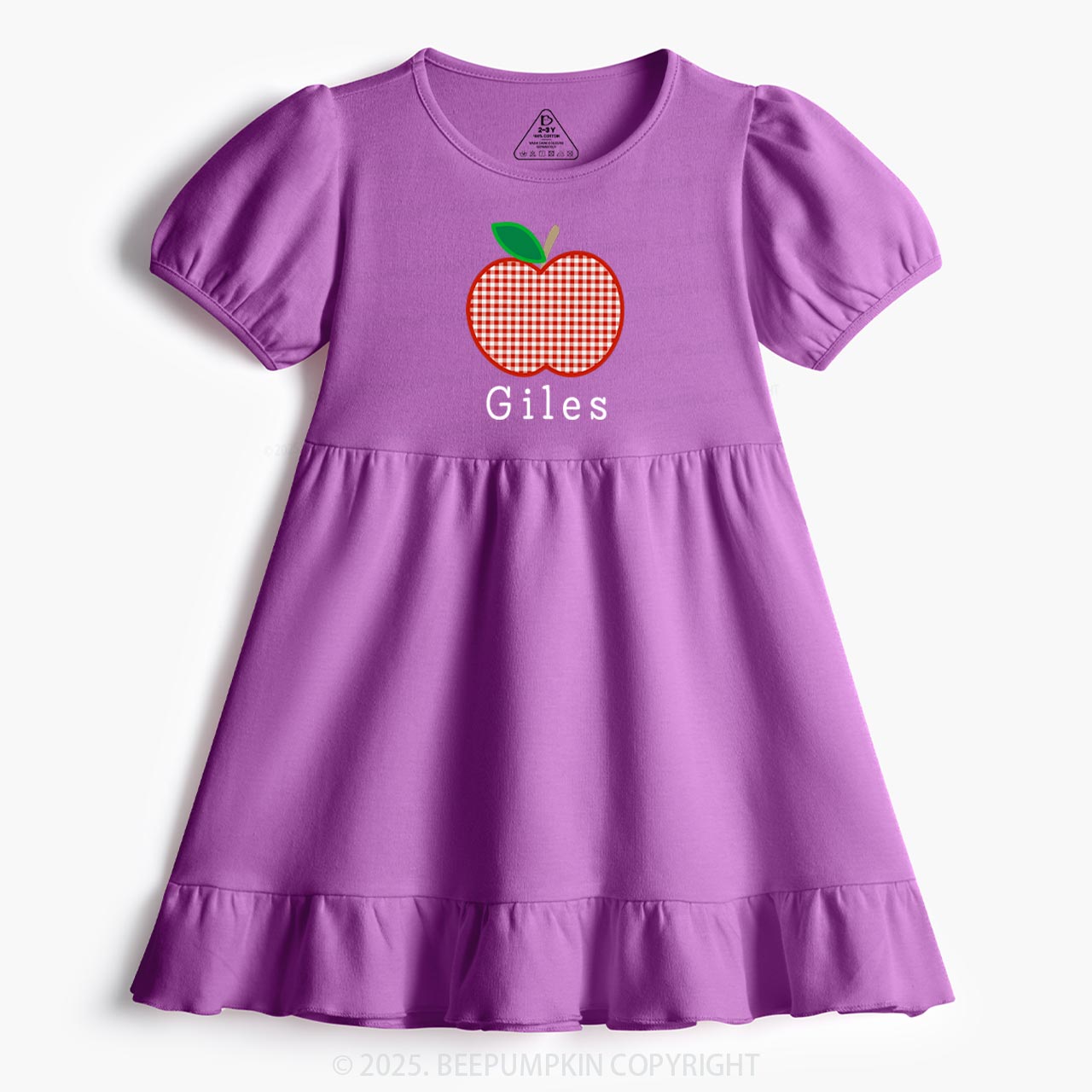 Personalized Happy School Vibes Toddler&Kid's Ruffle Dress Beepumpkin 
