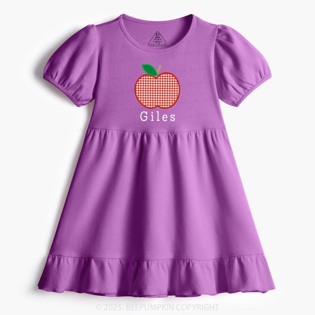 Personalized Happy School Vibes Toddler&Kid's Ruffle Dress Beepumpkin 