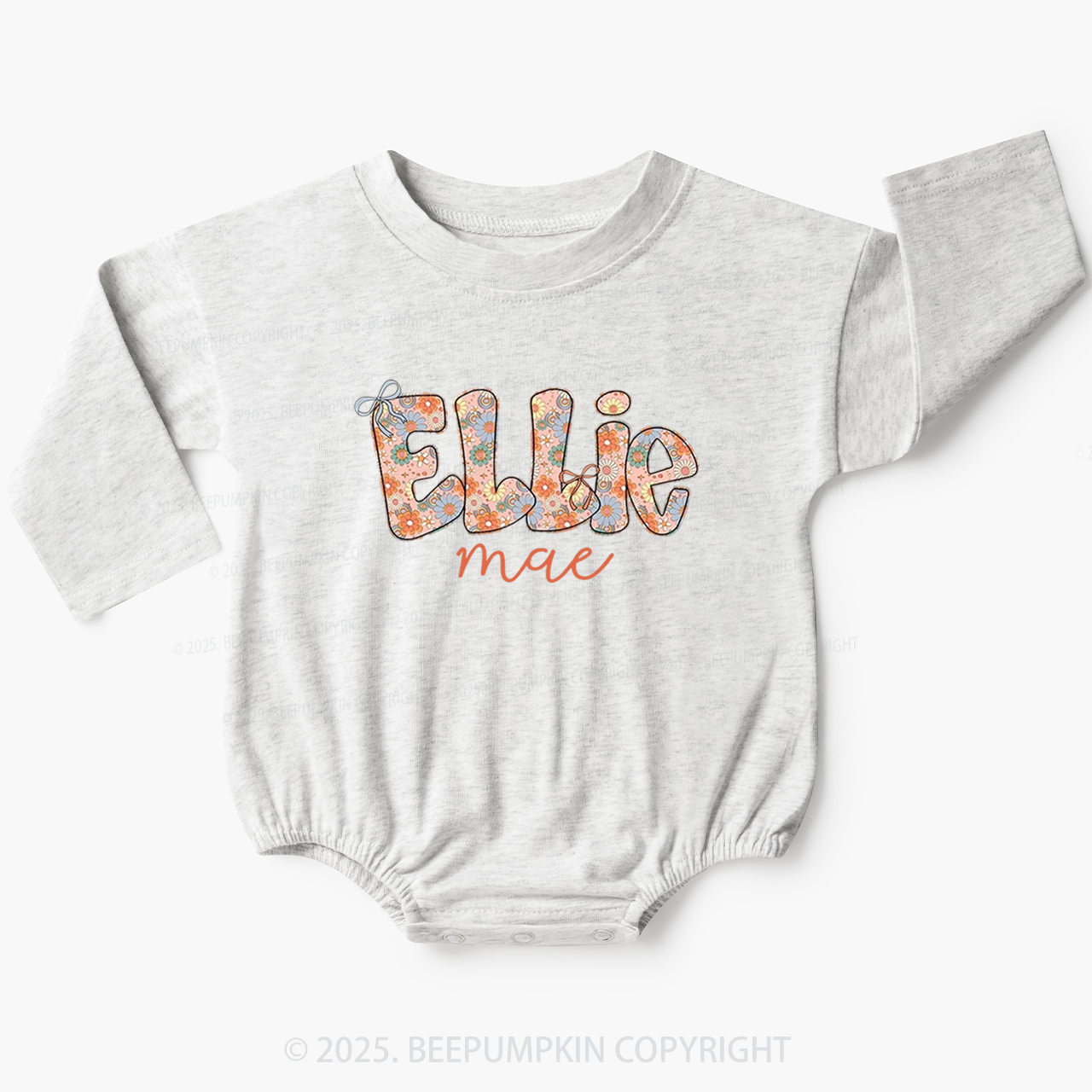 Personalized Flower Name Bubble Romper Beepumpkin
