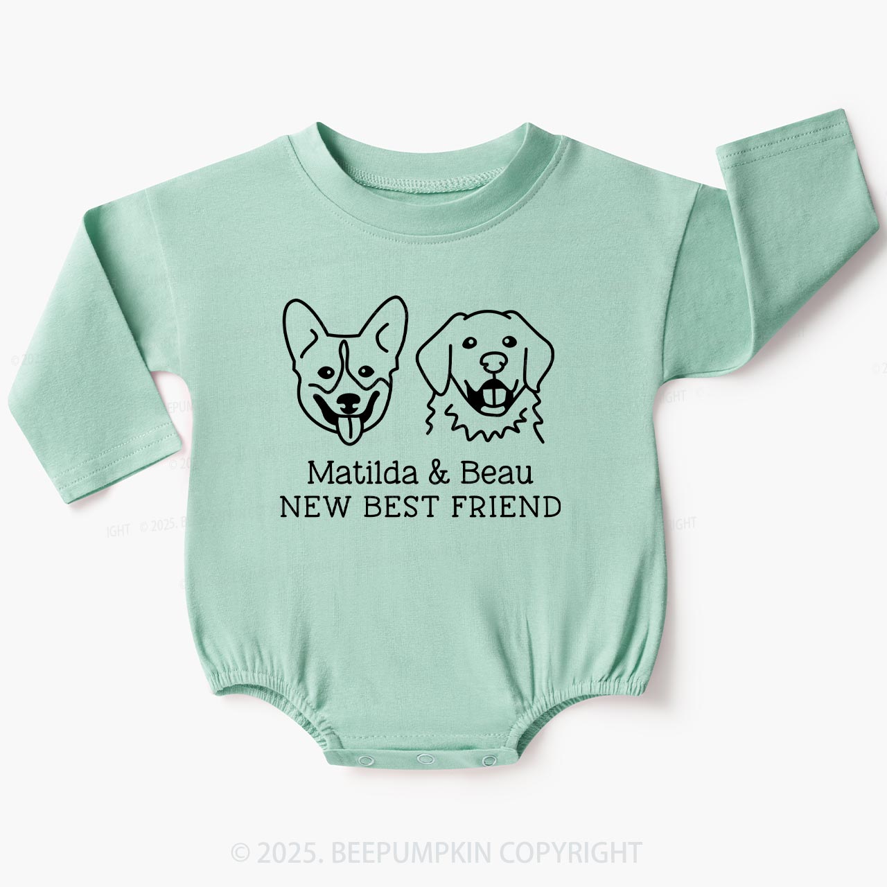 Personalized Dog Lover Baby Bubble Romper Beepumpkin