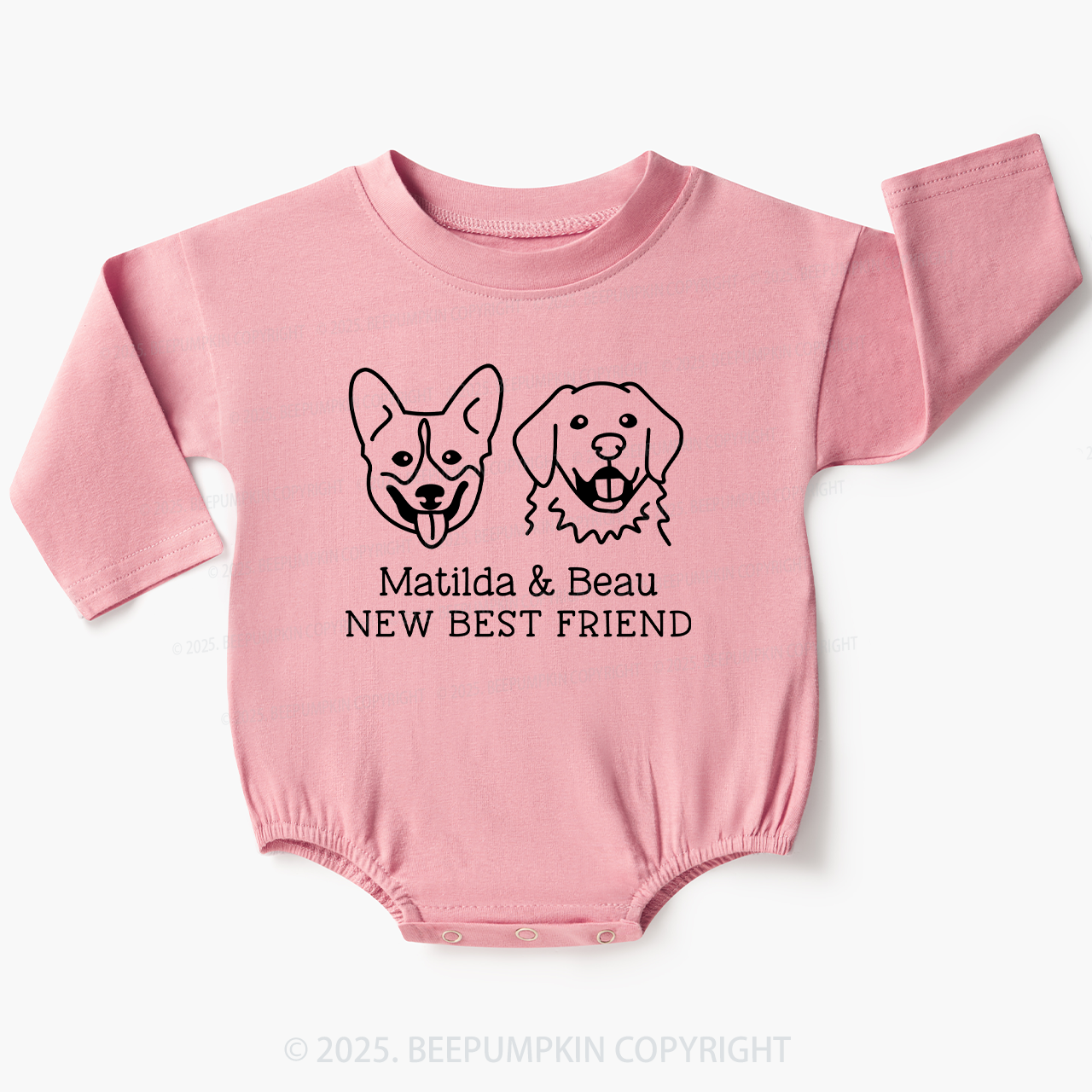 Personalized Dog Lover Baby Bubble Romper Beepumpkin