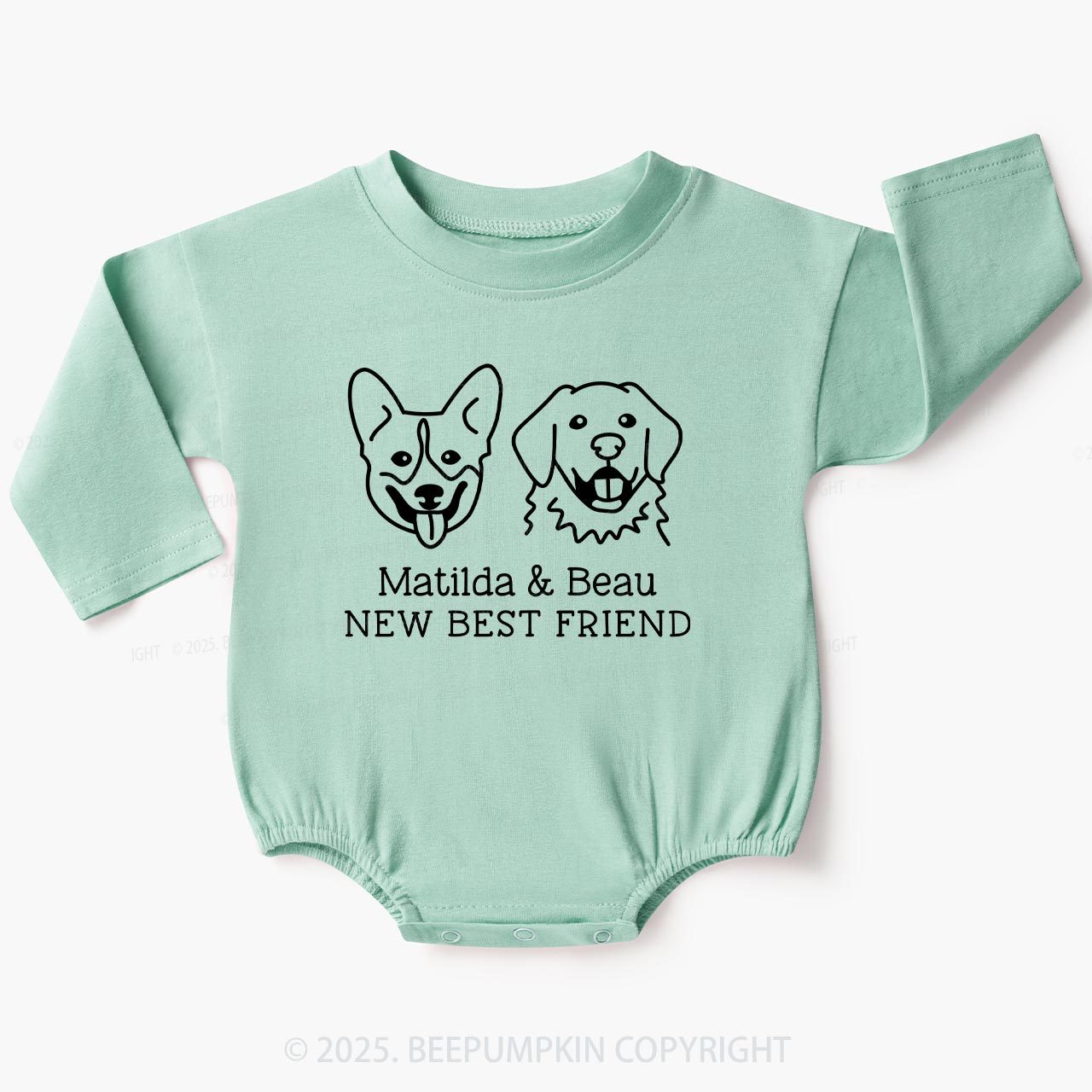 Personalized Dog Lover Baby Bubble Romper Beepumpkin