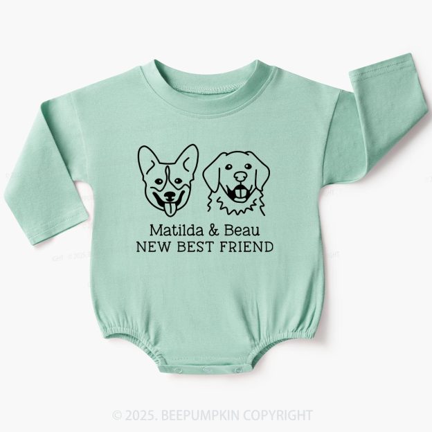 Personalized Dog Lover Baby Bubble Romper Beepumpkin