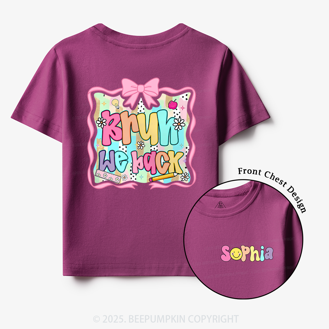 Personalized Bruh We Back Toddler&Kid's Tees Beepumpkin