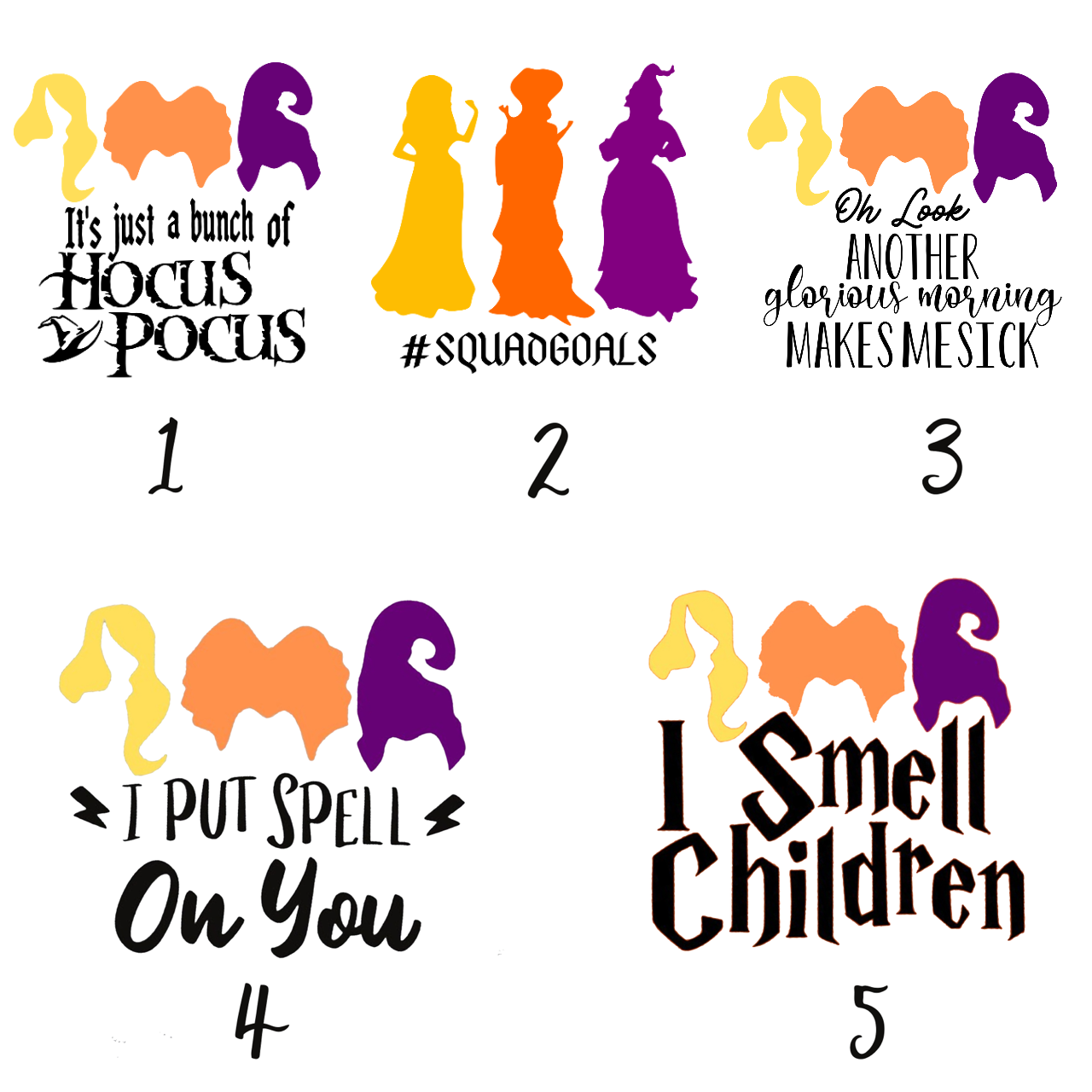 It's Just A Bunch Of Hocus Pocus Personalized Halloween Matching Shirts