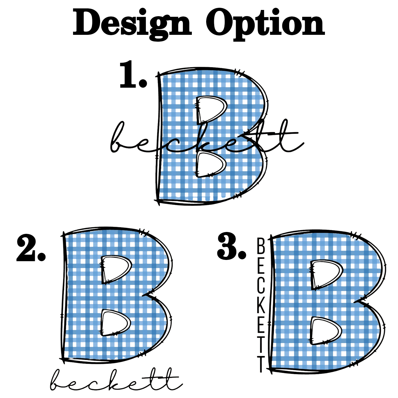 Personalized Blue Plaid Name Baby Bubble Romper Beepumpkin