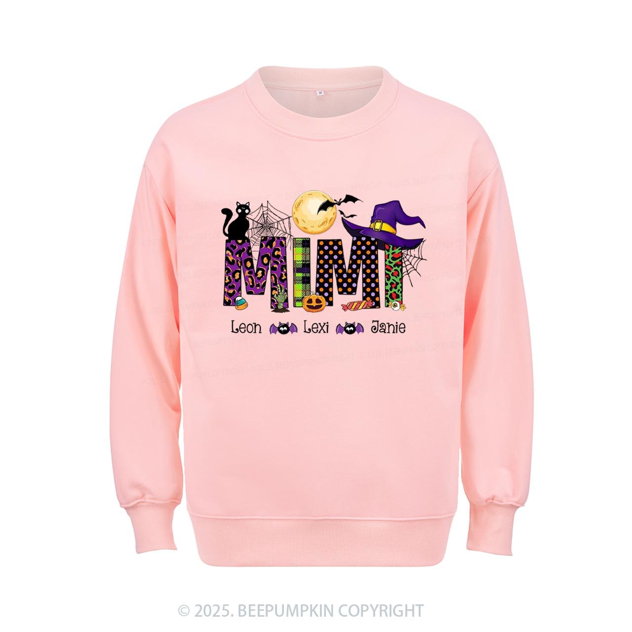 Personalized Mimi And Little Bat Halloween Sweatshirt Beepumpkin