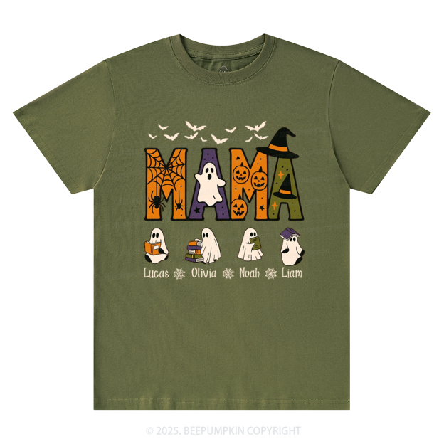 Personalized Mimi And Little Ghost Halloween T-Shirts Beepumpkin