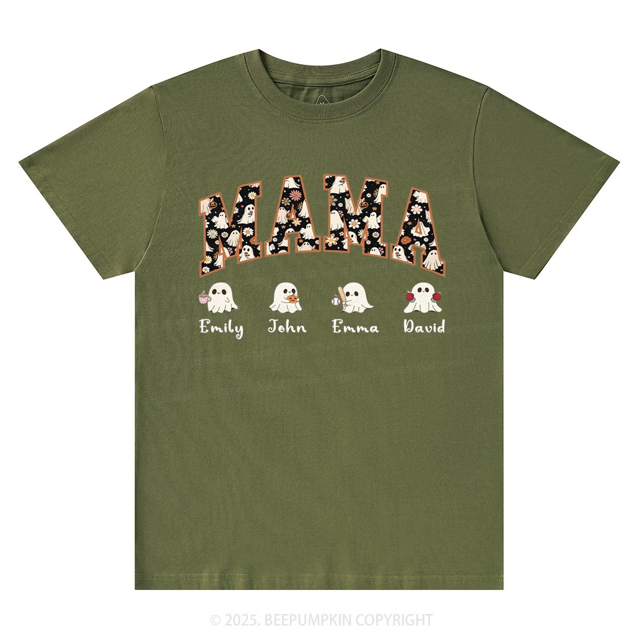 Personalized Ghost Mom Halloween T-Shirts Beepumpkin