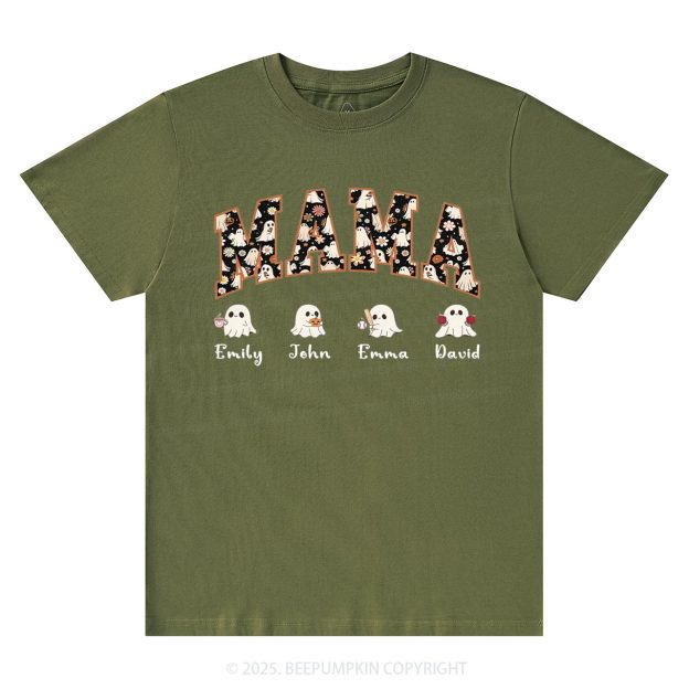 Personalized Ghost Mom Halloween T-Shirts Beepumpkin