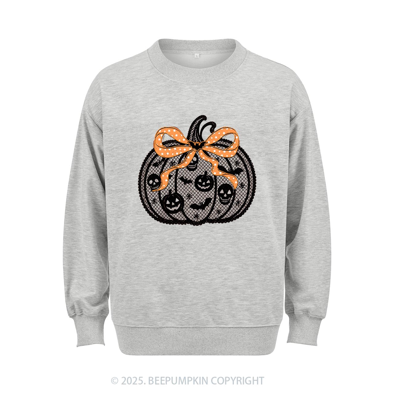 Black Lace pumpkin Halloween Sweatshirt Beepumpkin