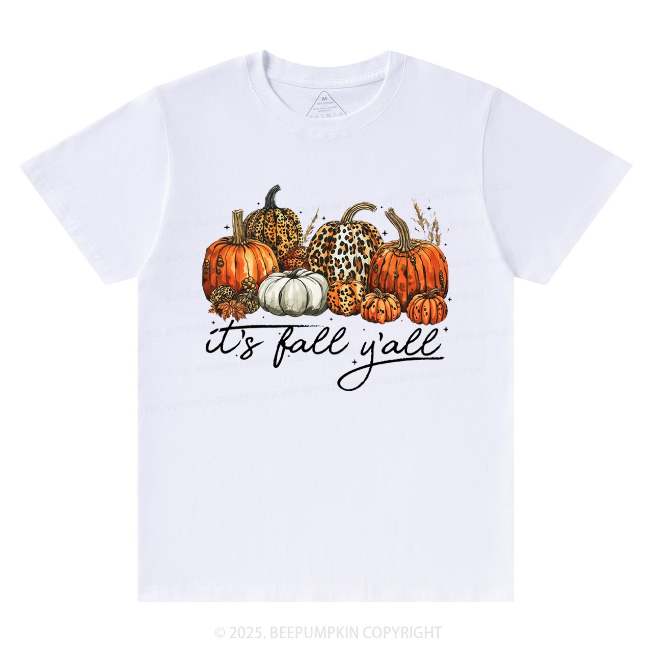 It's Fall Y'all Leopard Pumpkin T-Shirts Beepumpkin