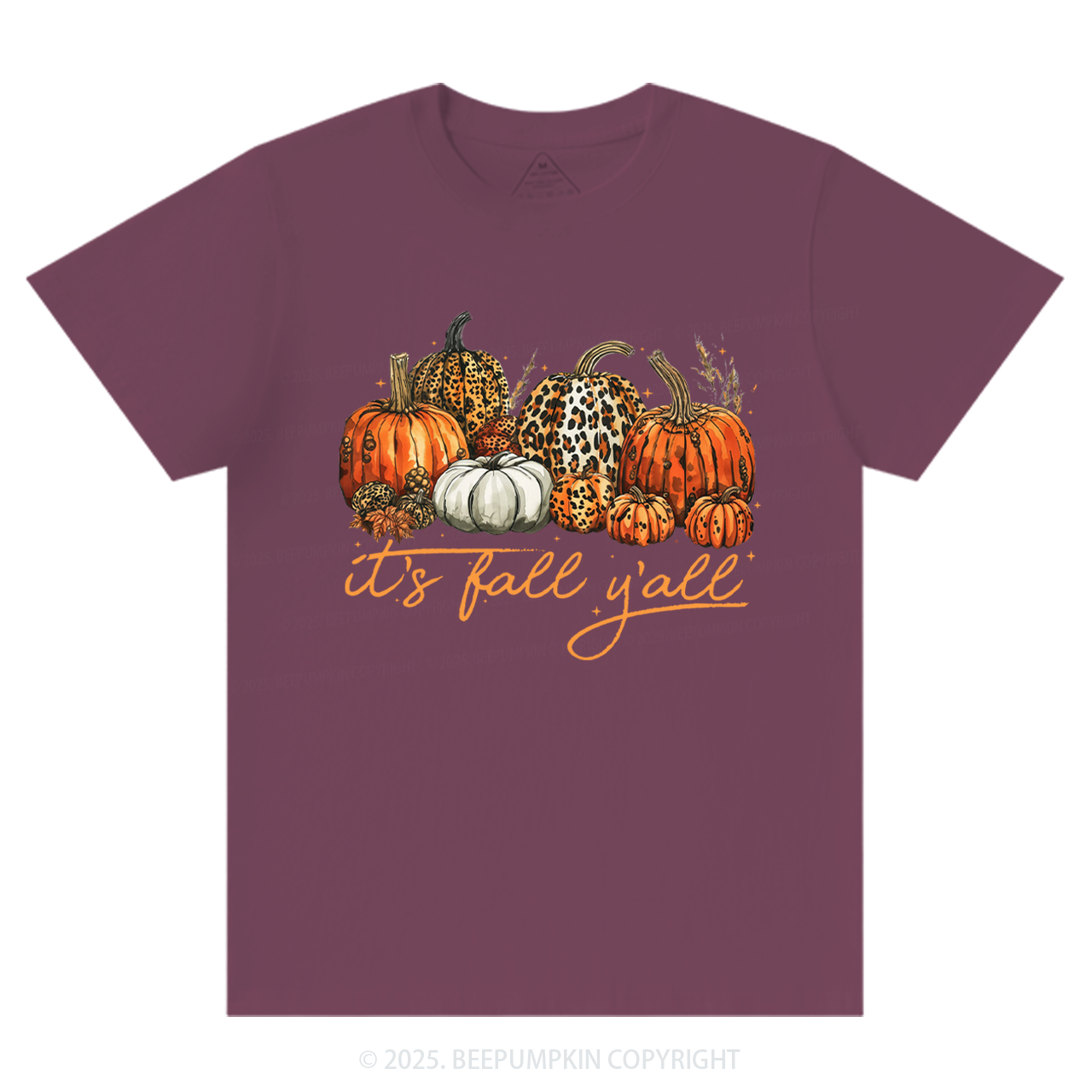 It's Fall Y'all Leopard Pumpkin T-Shirts Beepumpkin