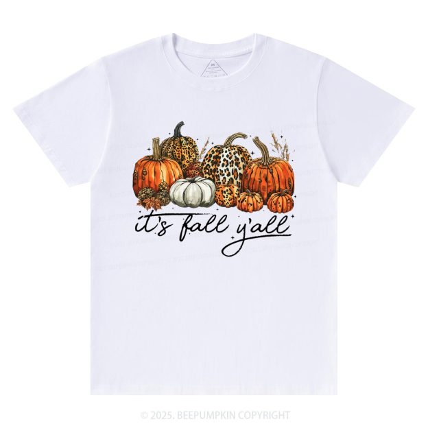 It's Fall Y'all Leopard Pumpkin T-Shirts Beepumpkin