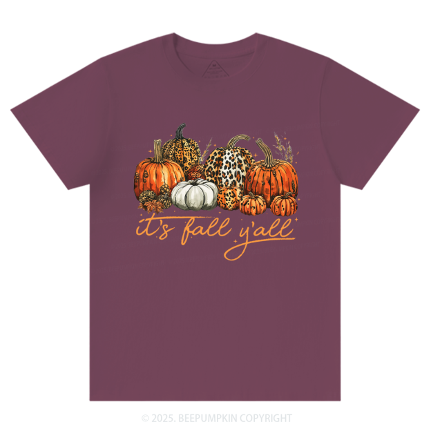 It's Fall Y'all Leopard Pumpkin T-Shirts Beepumpkin