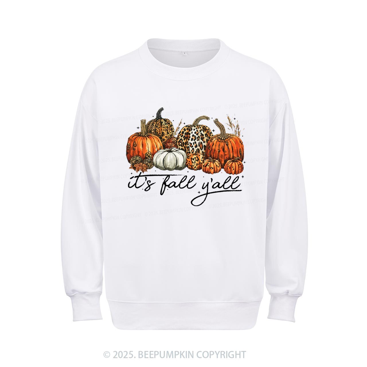 It's Fall Y'all Leopard Pumpkin Sweatshirt Beepumpkin