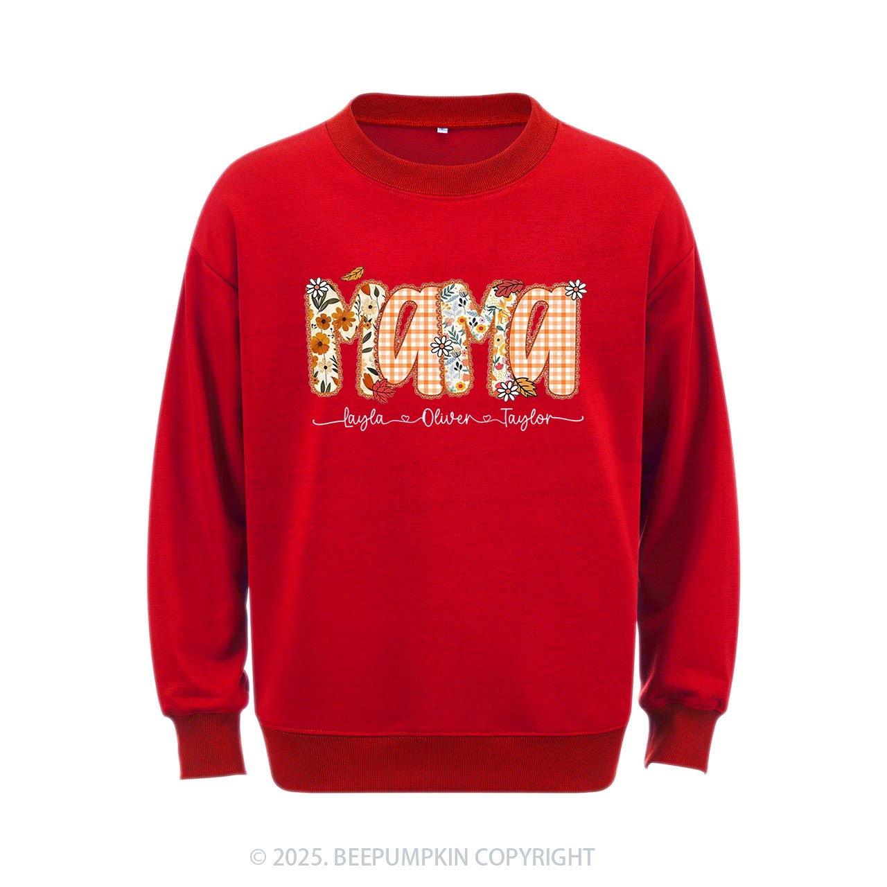 Personalized Preppy Fall Pumpkin Lace Sweatshirt Beepumpkin